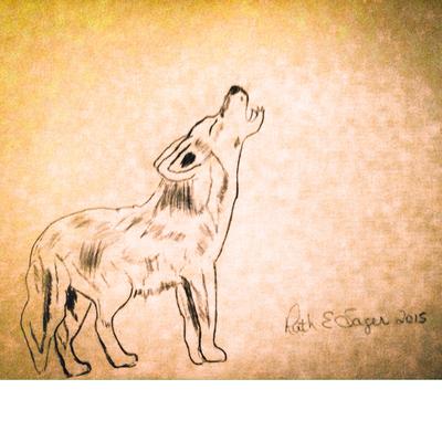 400x400 Howling Coyote - Coyote Howling Drawing