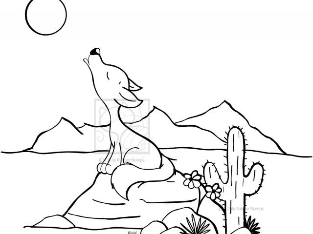 640x480 Drawn Coyote Free Clip Art Stock Illustrations - Coyote Line Drawing