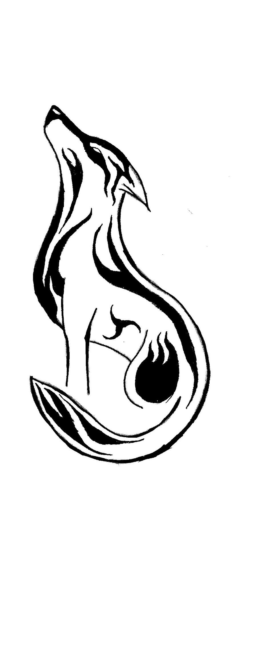 900x2307 Coyote Logo Posibles Coyote Tattoo - Coyote Line Drawing