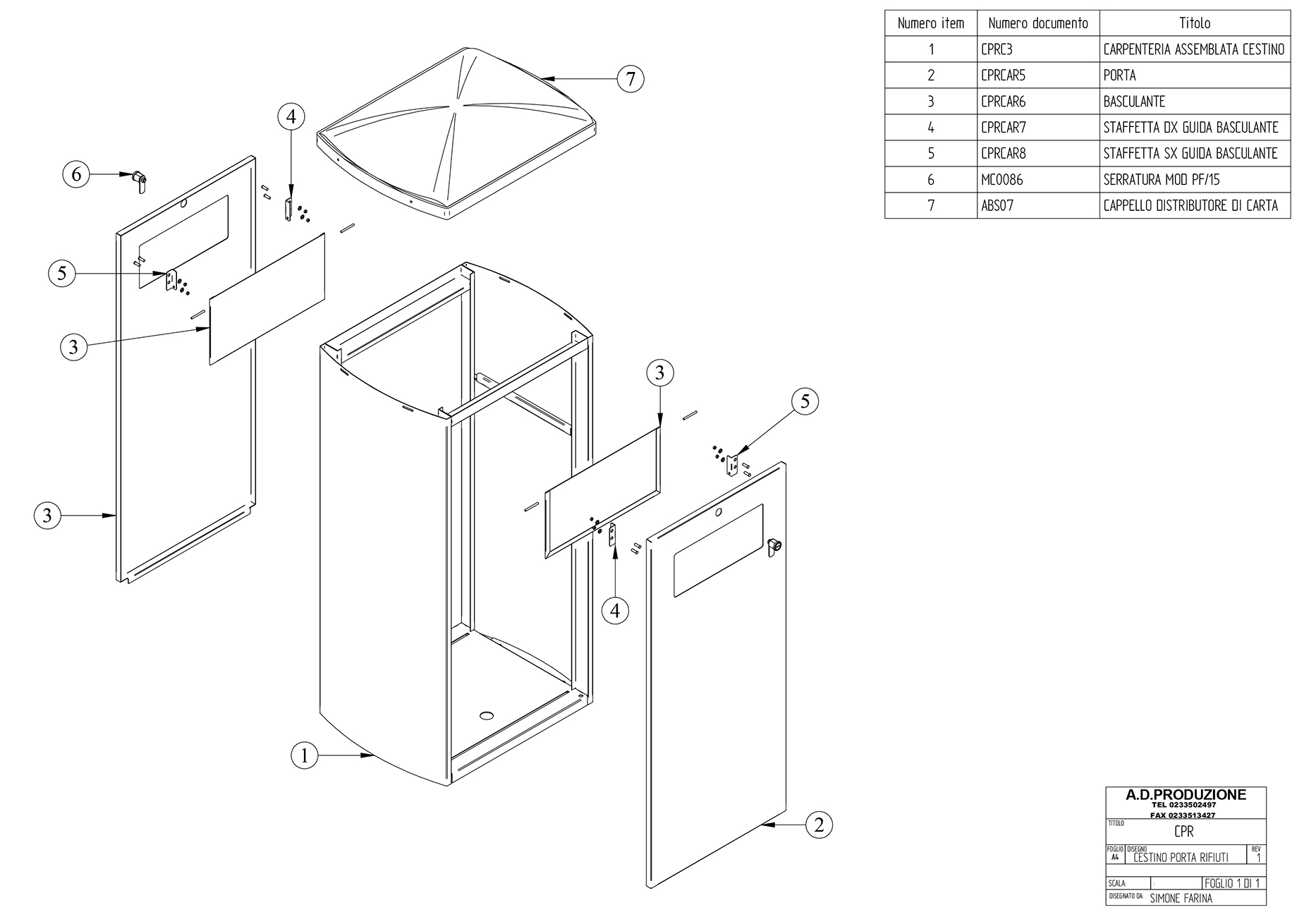 1866x1300 cpr model waste basket exploded drawing - Cpr Drawing