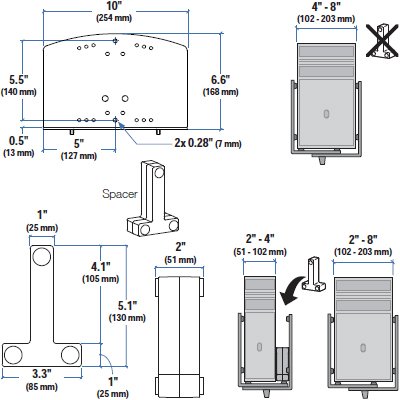 400x400 universal cpu holder ergotron vertical - Cpu Drawing
