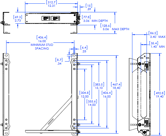 538x442 Chief Fusion Cpu Extender Accessory - Cpu Drawing