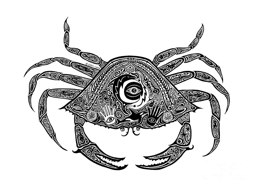 900x667 Tribal Crab Drawing - Crab Drawing