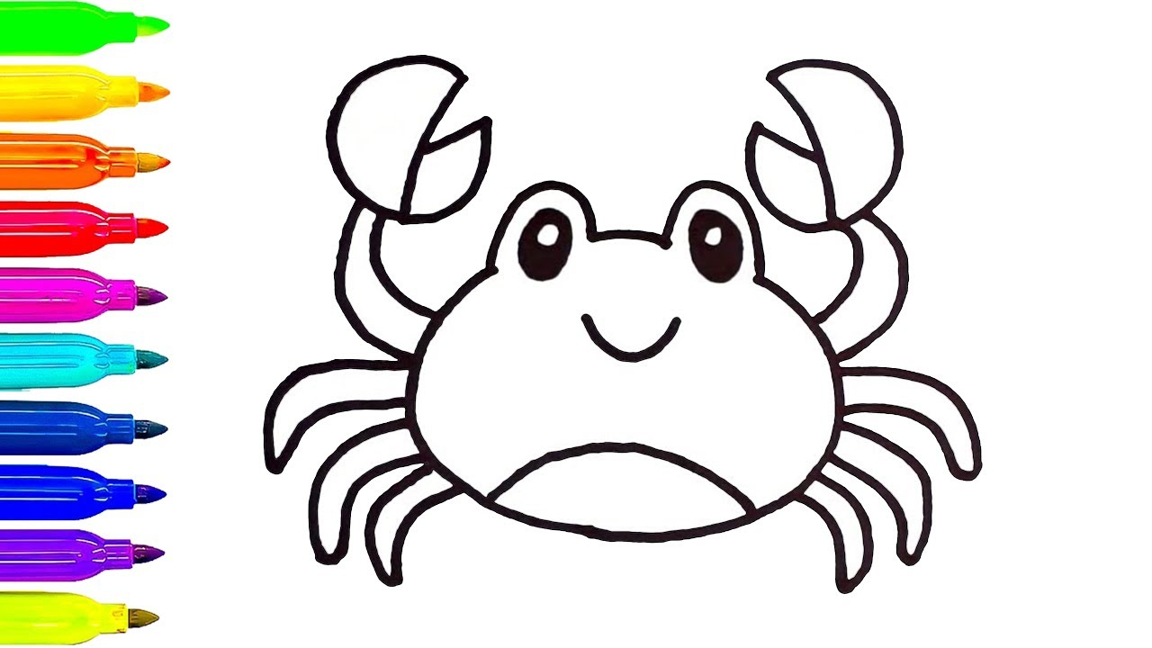 1280x720 Cartoon Crab Drawing And Draw A Crab Cartoon Crab Drawing - Crab Drawing