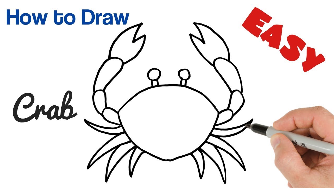 1280x720 How To Draw A Crab Easy Art Tutorial - Crab Drawing Easy