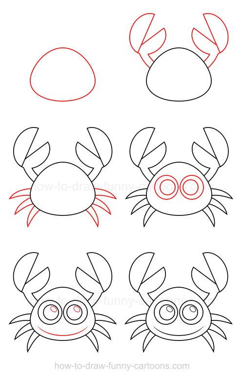 500x782 How To Draw A Crab - Crab Drawing Easy