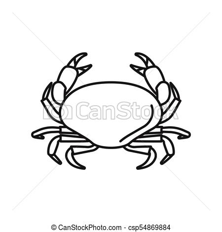 450x470 crab line icon crab outline icon singapore symbol isolated - Crab Line Drawing