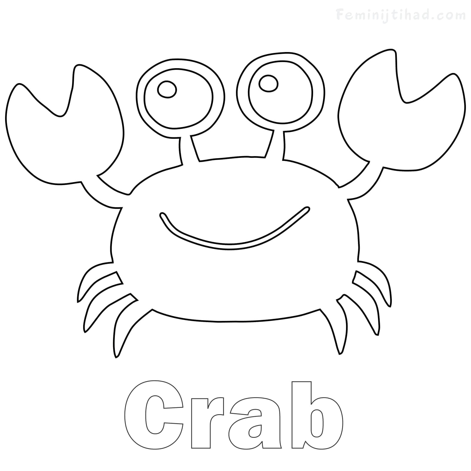 1575x1575 direct crab coloring pages - Crab Line Drawing