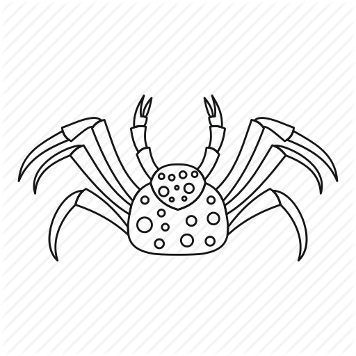 512x512 Animal, Claw, Crab, Line, Ocean, Outline, Seafood Icon - Crab Line Drawing