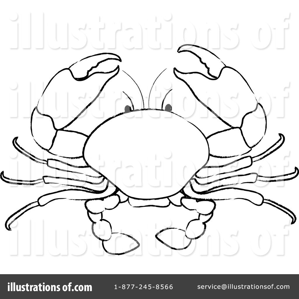 1024x1024 Crab Outline Clip Art Clipart Collection - Crab Outline Drawing