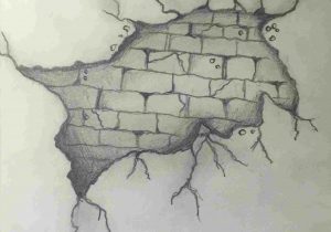 Cracked Brick Wall Drawing at PaintingValley.com | Explore collection ...