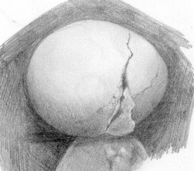 400x354 Cracked Egg The Drawing Board Drawings, Illustration, Black - Cracked Egg Drawing