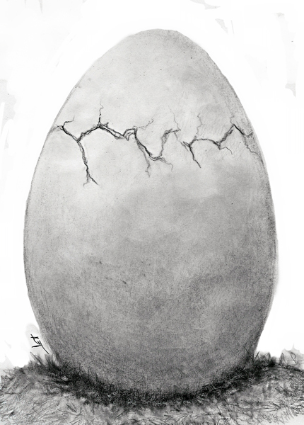 Cracked Egg Photo - Cracked Egg Drawing. 