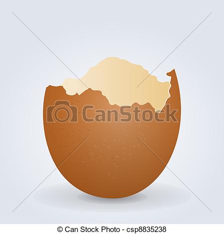 450x470 broken egg shell illustration of cracked brown egg shell - Cracked Egg Drawing