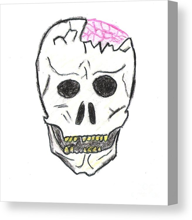 655x750 Cracked Skull Canvas Print Canvas Art - Cracked Skull Drawing
