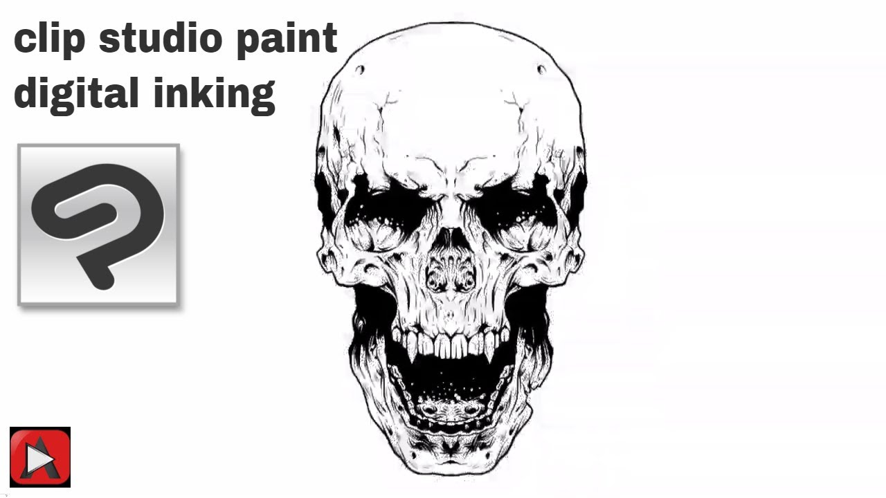 1280x720 new cracked skull t shirt design inking time lapse, speed art - Cracked Skull Drawing