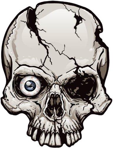 384x500 One Eyed Cracked Skull Magnet - Cracked Skull Drawing