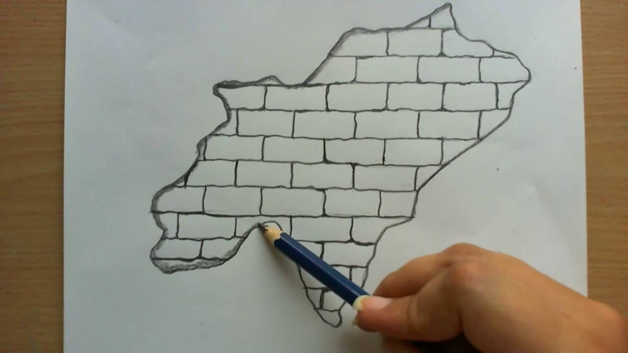 1280x720 How To Draw A Broken Wall - Cracked Wall Drawing