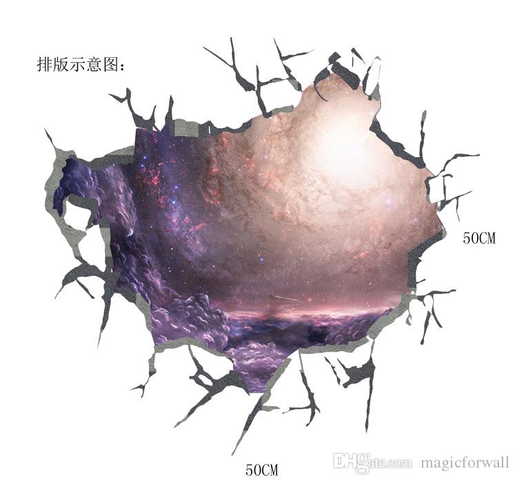 750x700 cracked wall decal sticker living room bedroom ceiling wall - Cracked Wall Drawing