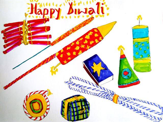 640x480 Draw Diwali Crackers - Crackers Drawing