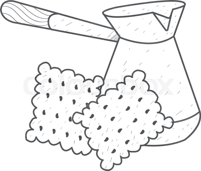 800x680 Turkish Fresh Hot Coffee And Crackers Stock Vector Colourbox - Crackers Drawing