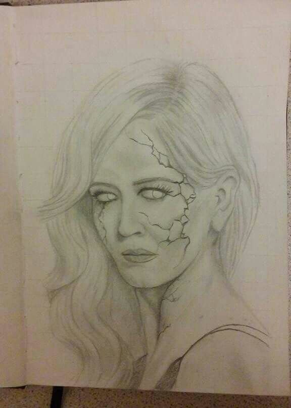 576x807 cracked face drawing cracks in drawings, sketches, art - Cracks Drawing