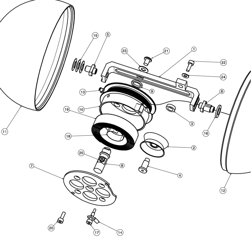850x801 exploded drawing of probeyoyo mechanism main parts are - Cradle Drawing