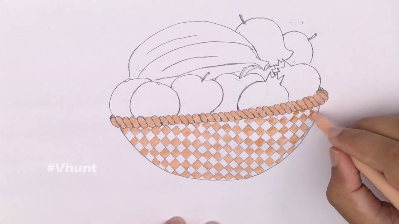 1280x720 How To Draw A Fruit Basket - Craft Drawing Images
