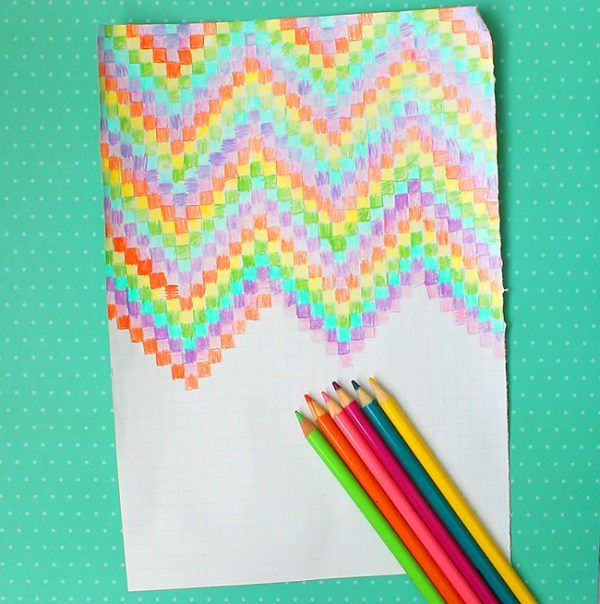 600x604 Easy Grid Graph Paper Art Design Ideas For Kids Diy Crafts - Craft Drawings