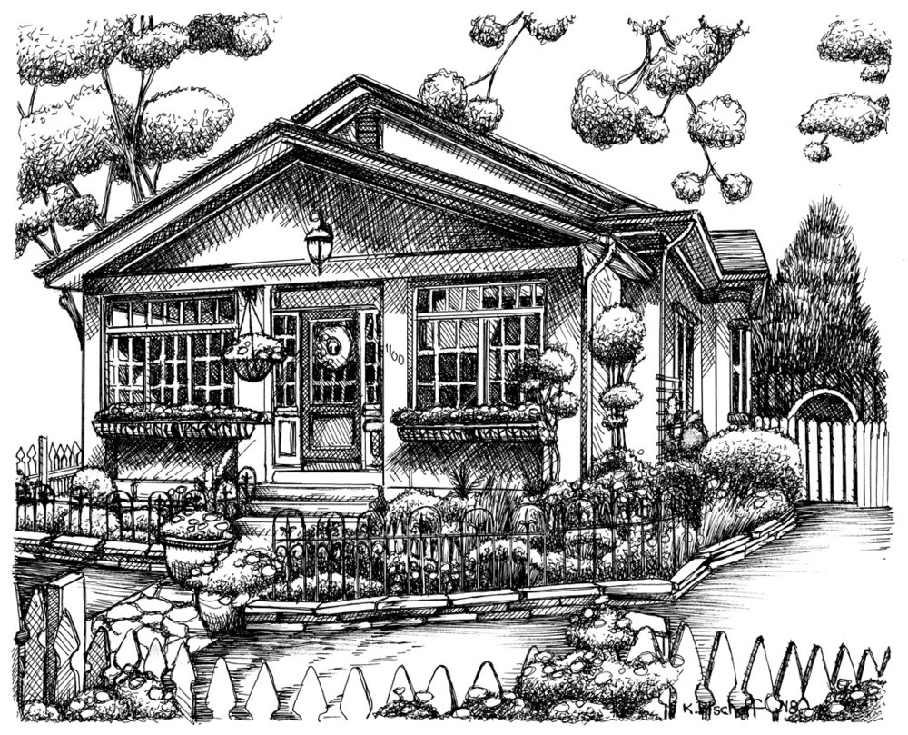1000x809 Historic Homes Feature A Cozy And Elegant Turn Of The Century - Craftsman Drawing