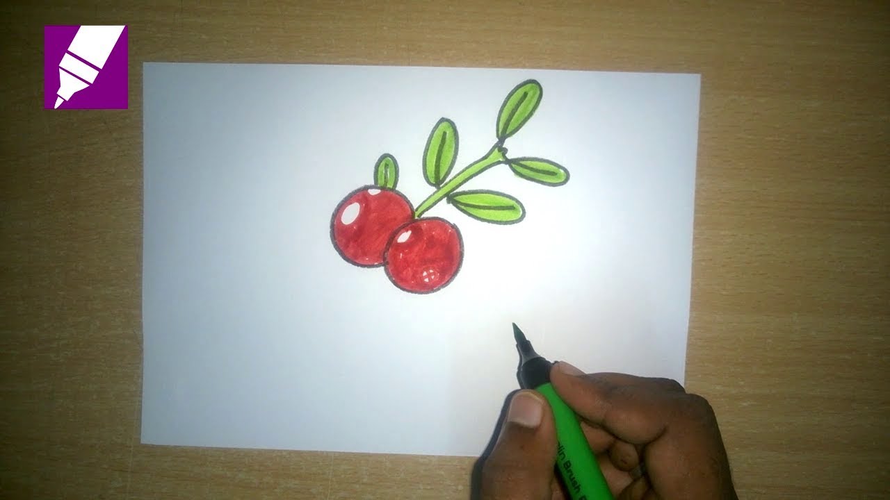 1280x720 how to draw a cranberry how to draw fruits easy step - Cranberry Drawing