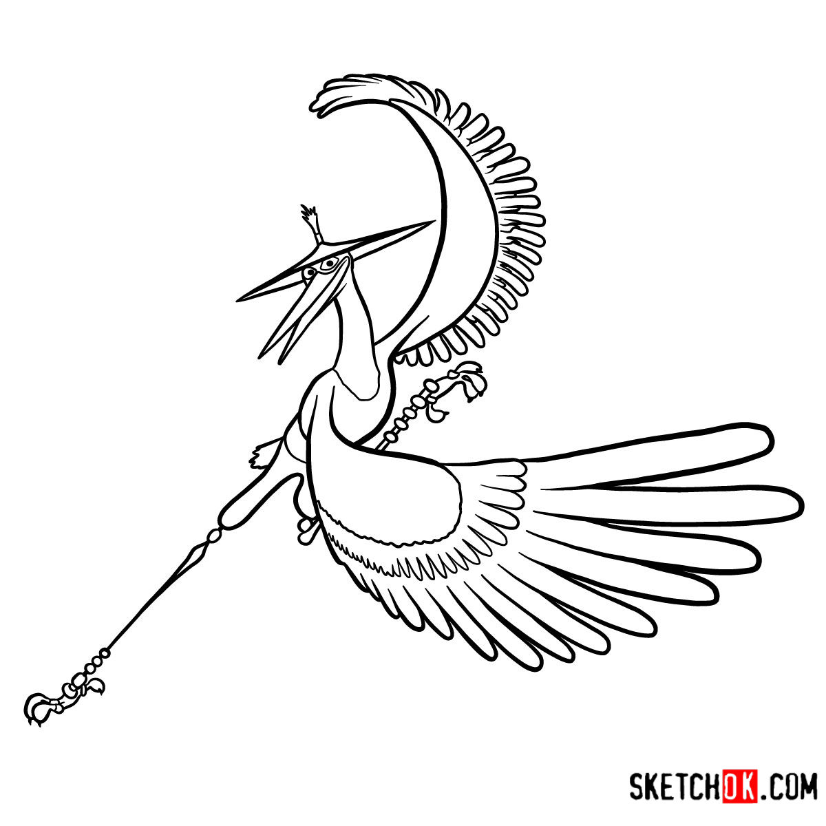 1200x1200 How To Draw Master Crane Kung Fu Panda - Crane Drawing