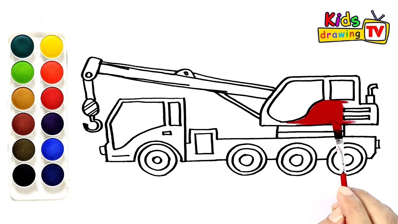 1280x720 How To Draw Crane Truck - Crane Truck Drawing