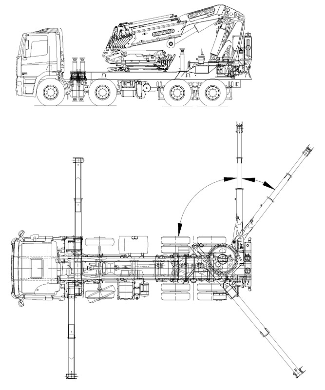 667x800 Maes Hoogwerkers - Crane Truck Drawing