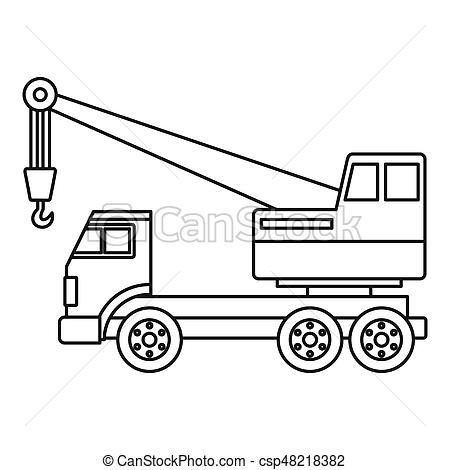 450x470 truck crane icon outline truck crane icon in outline style - Crane Truck Drawing