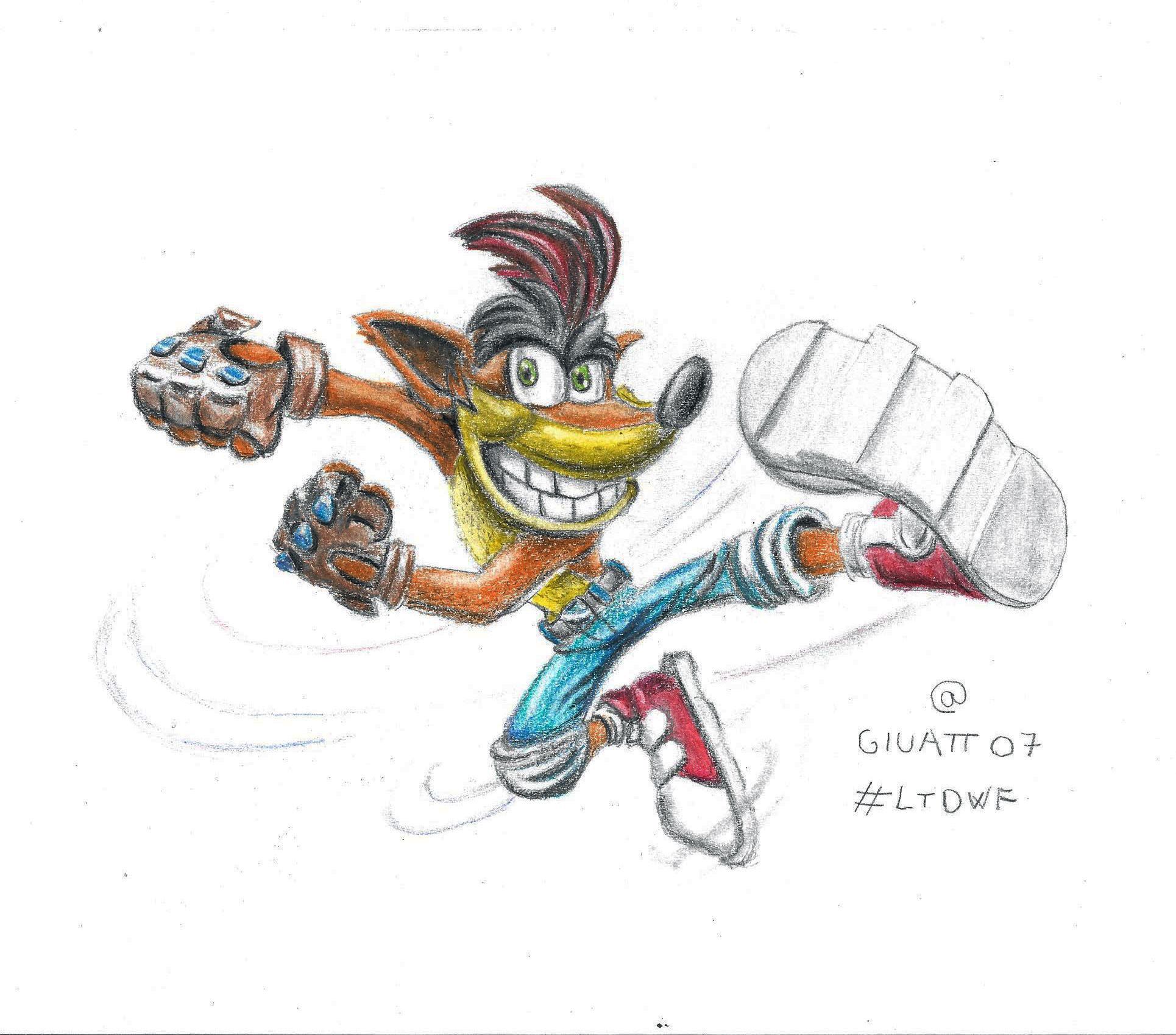 1930x1700 crash bandicoot pencil drawing - Crash Bandicoot Drawing