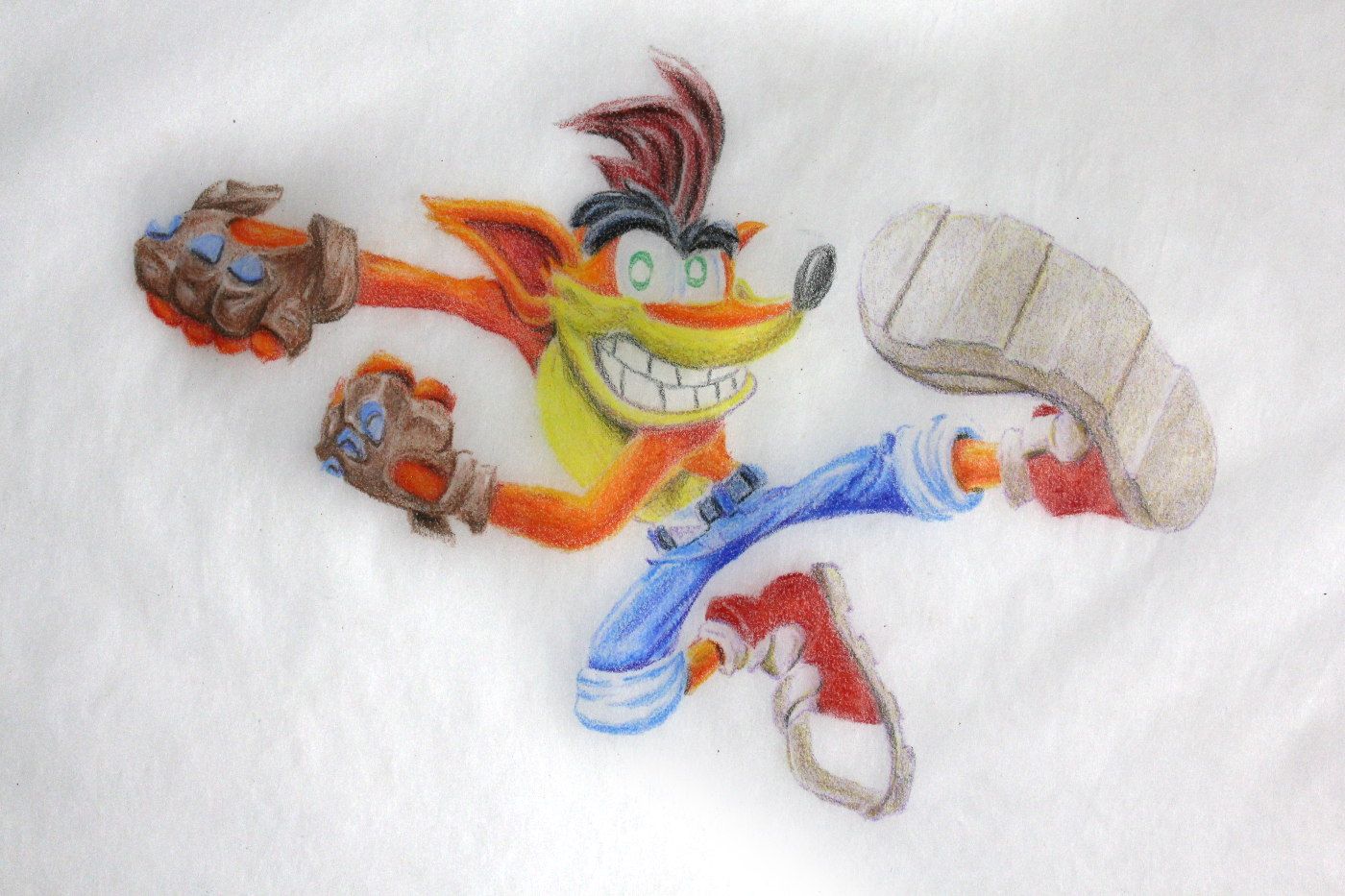1400x933 i draw crash bandicoot process - Crash Bandicoot Drawing
