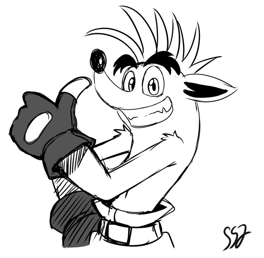 903x884 Crash Bandicoot Drawing Art Drawing Skill - Crash Drawing
