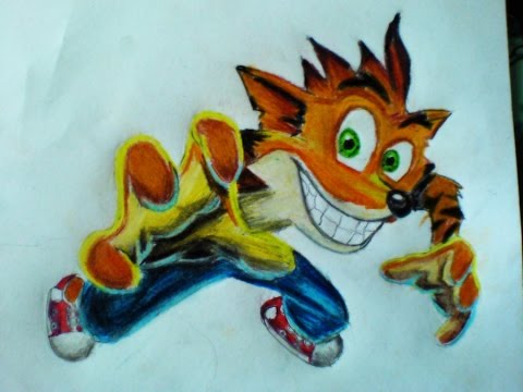 480x360 Drawing Crash Bandicoot Tutorial - Crash Drawing