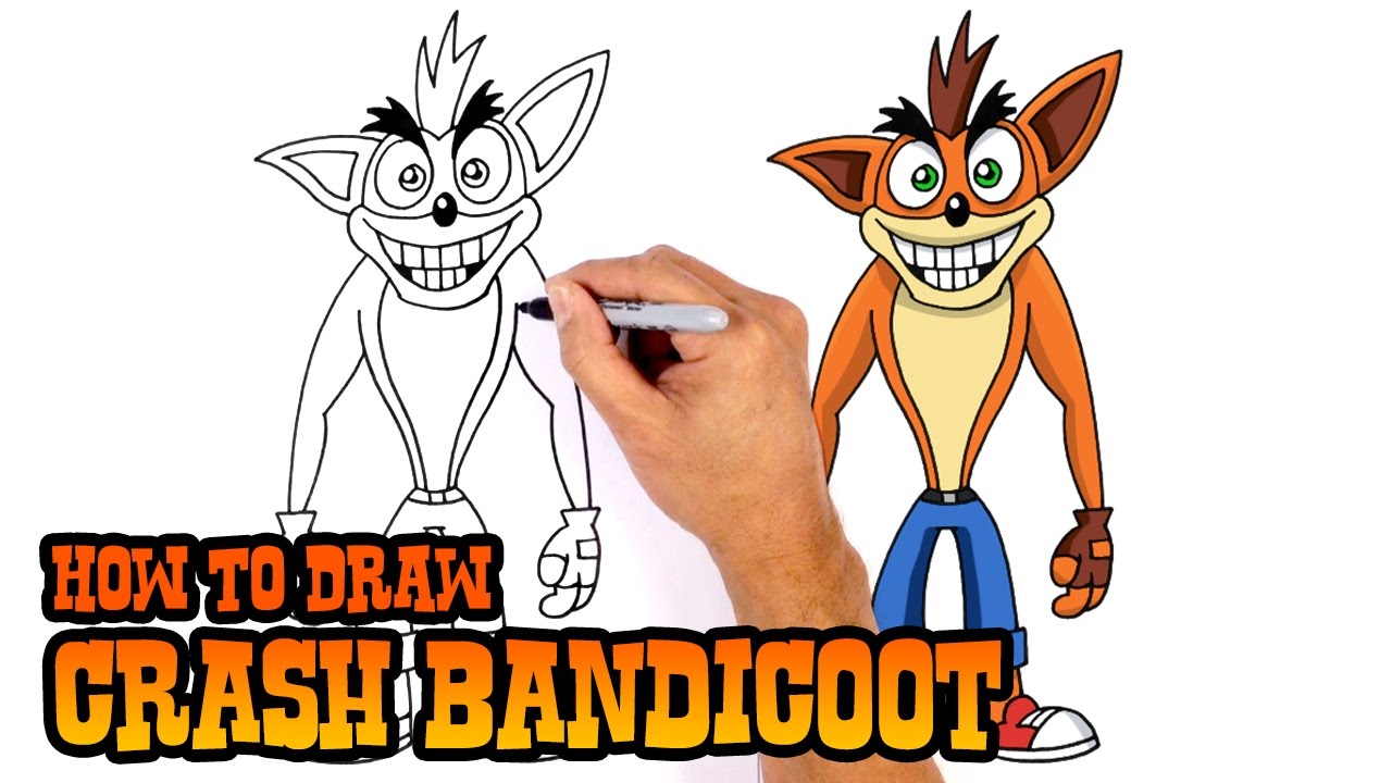 1280x720 How To Draw Crash Bandicoot Drawing Lesson - Crash Drawing