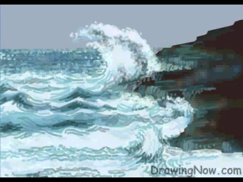 480x360 How To Draw Waves - Crashing Waves Drawing