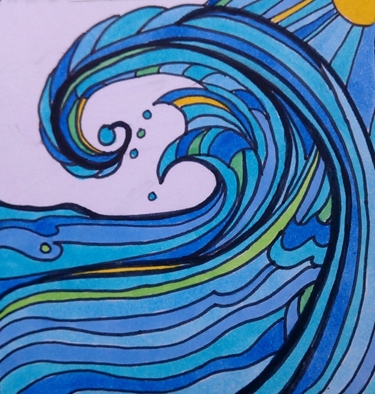 1215x1275 images for gt crashing waves sketch art education in waves - Crashing Waves Drawing
