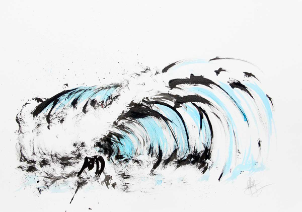 600x421 Toothbrush Drawings Jeffery Page - Crashing Waves Drawing