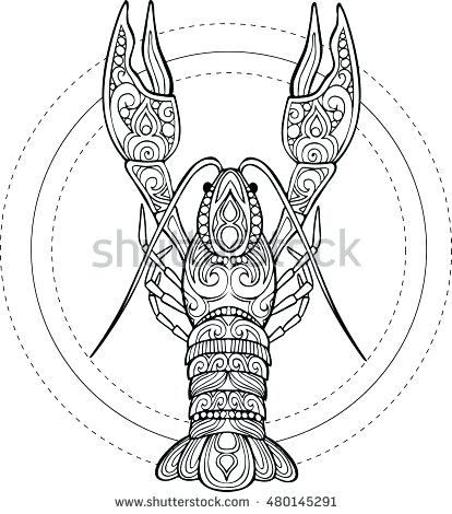 414x470 Crawfish Coloring - Crawfish Drawing