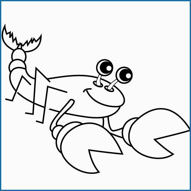 610x610 crayfish coloring - Crawfish Drawing