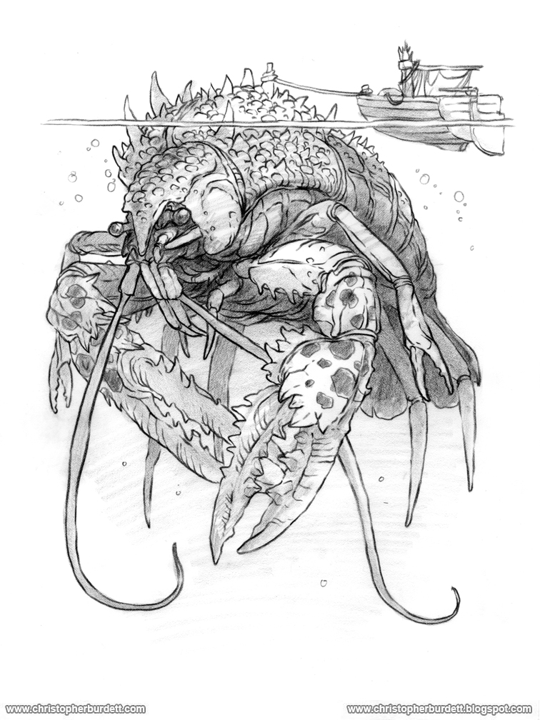 756x1008 The Doodles, Designs, And Art Of Christopher Burdett Fresh - Crayfish Drawing