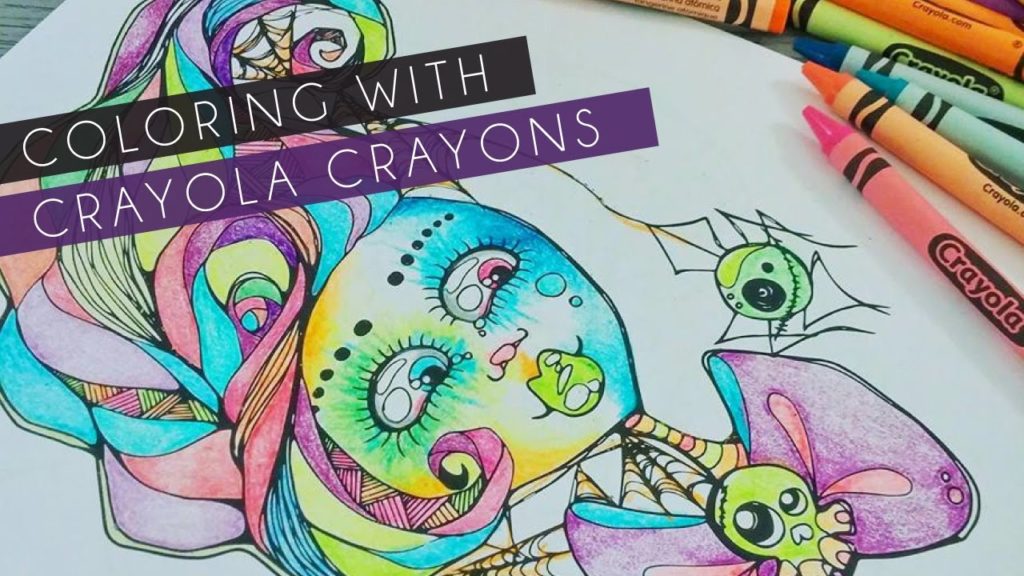 1024x576 coloring with crayola crayons spooky sweets adult coloring book - Crayola Crayon Drawing