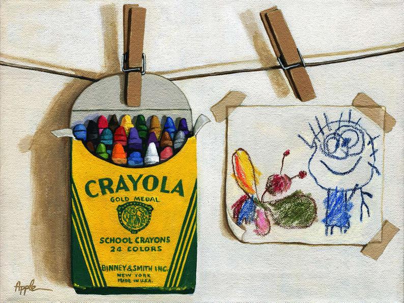 794x596 crayola crayons drawing realistic still life fine art print etsy - Crayola Crayon Drawing