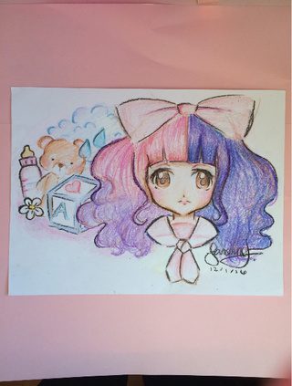 320x423 drawing of melanie martinez done with crayola crayons! aaaa ima - Crayola Crayon Drawing
