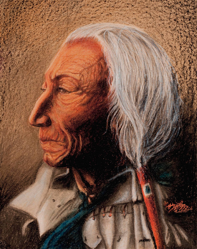 795x1005 Old Indian - Crayola Crayon Drawing